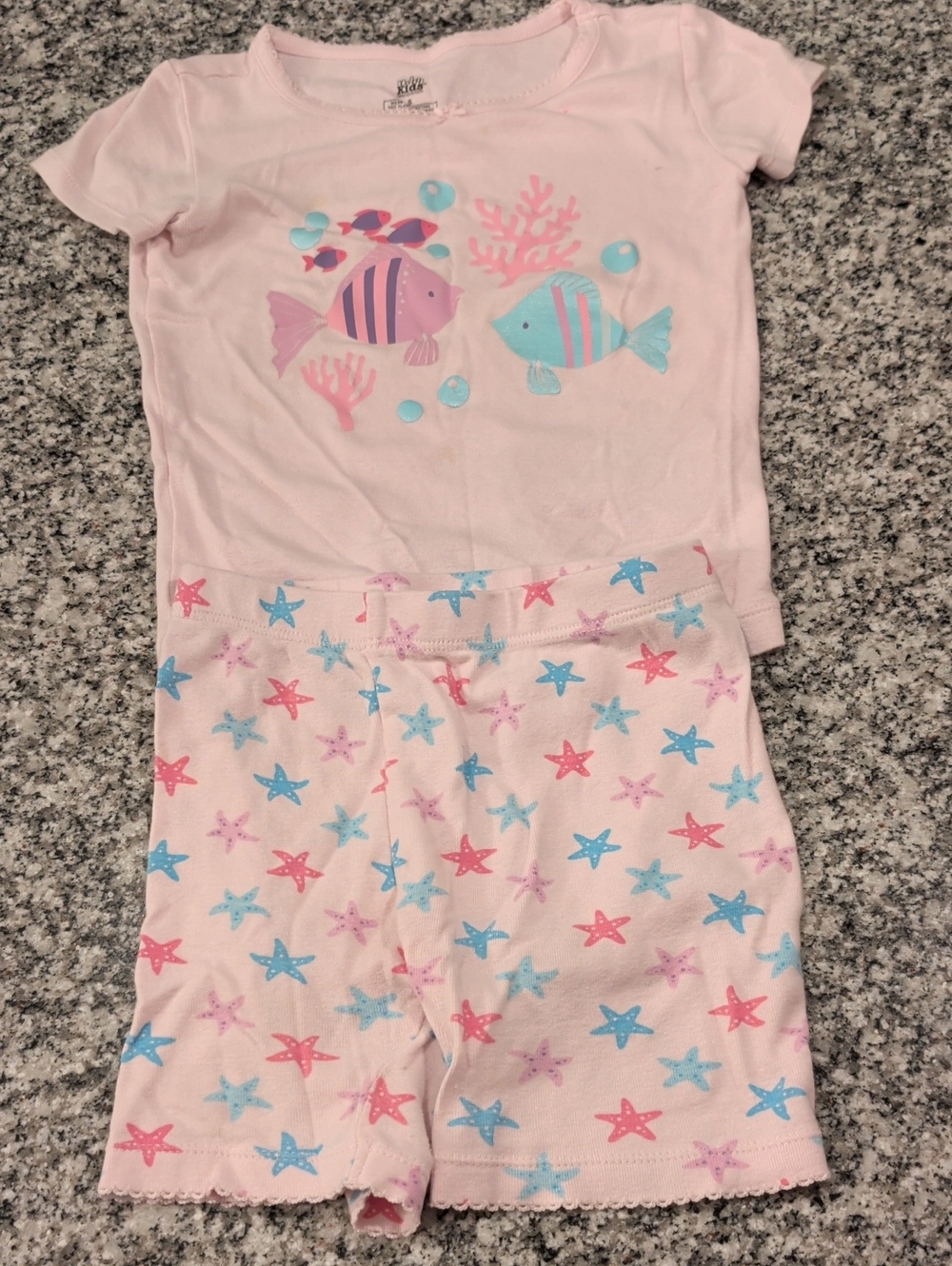 Kids Headquarters Pink Fish & Starfish Pajama Set